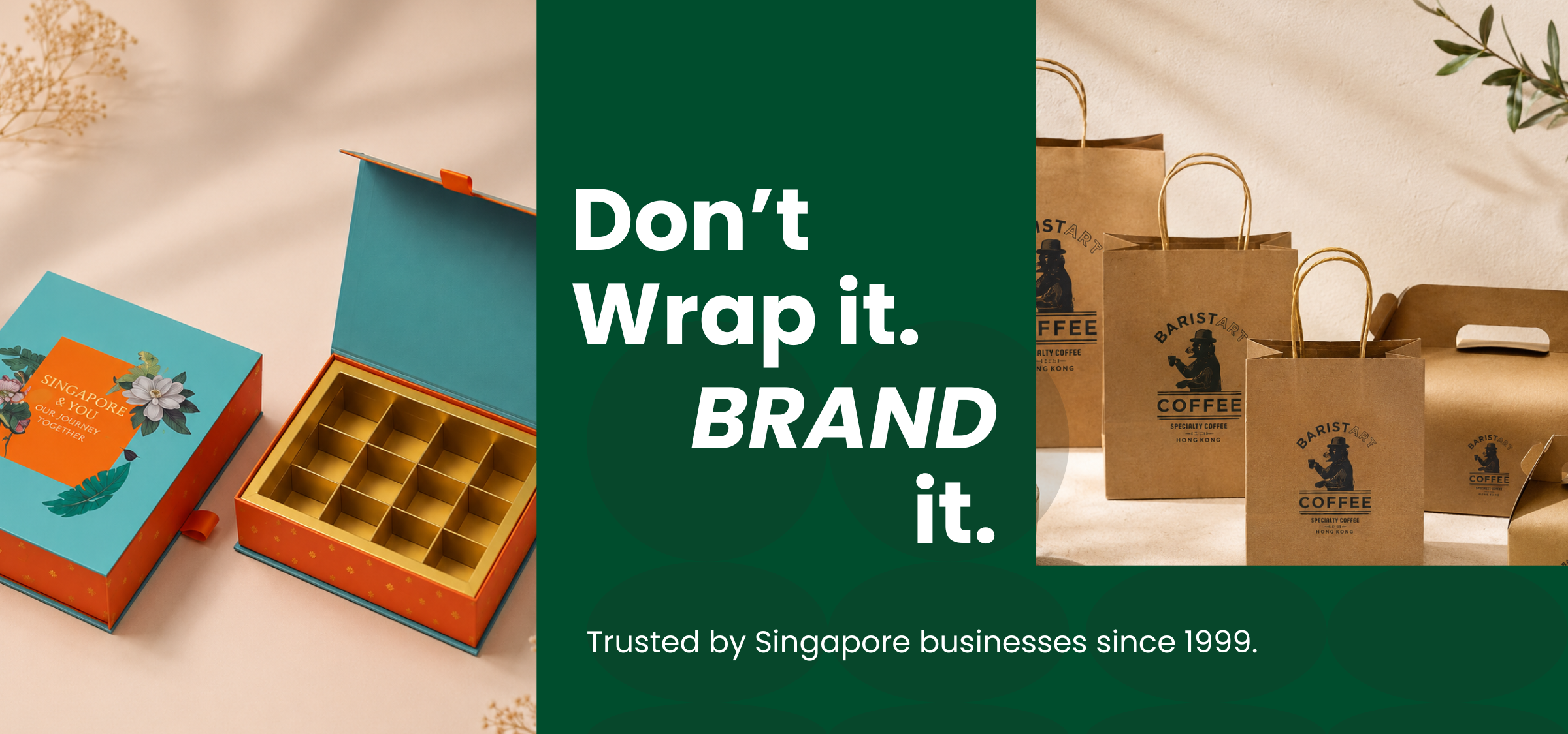 hero banner of customised packaging