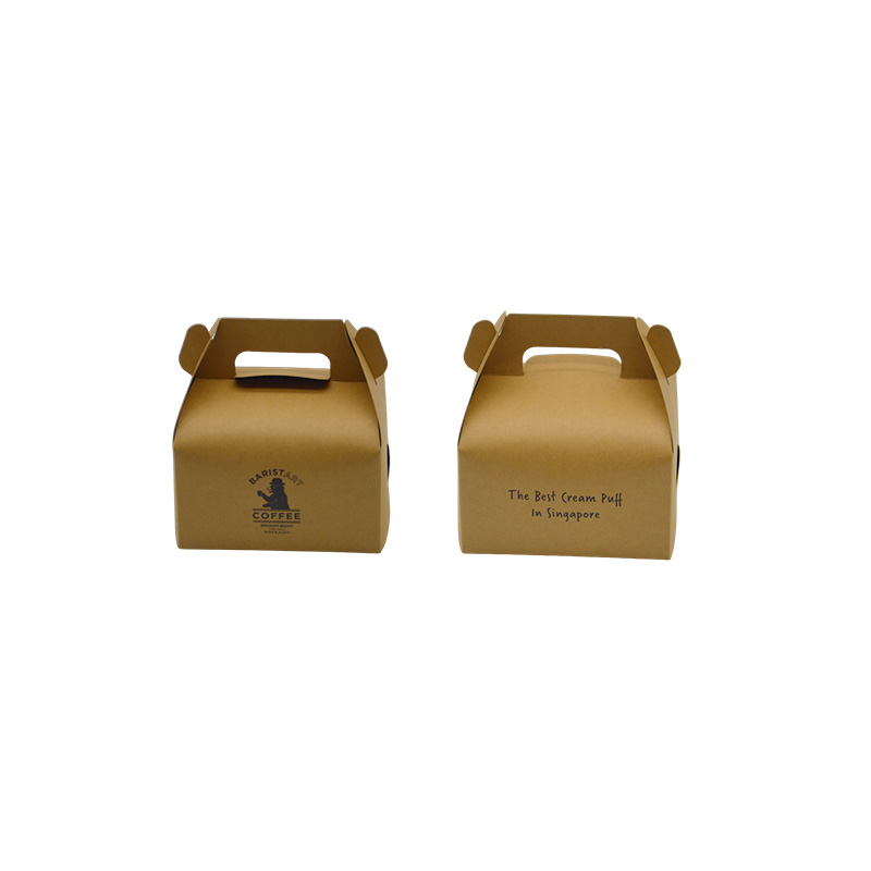 Small Puff Box Kraft Paper Puff Box - custom packaging for corporate gifting in Singapore with custom logo branding. Kraft Paper Puff Box packaging offers a sustainable single-use solution for serving hot, crispy pastries with absolute ease.