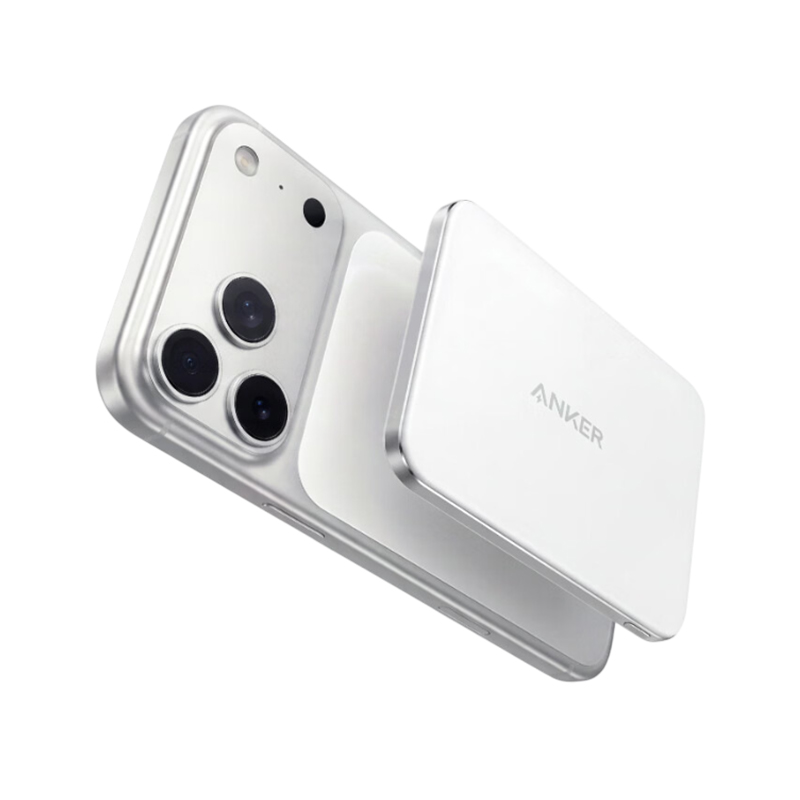 ANKER 5000mAh Ultra-Slim Magnetic Power Bank - branded tech gifts for corporate gifting in Singapore with custom logo branding. Mini powerbank comes with four built-in cables, making it a convenient all-in-one charging solution.