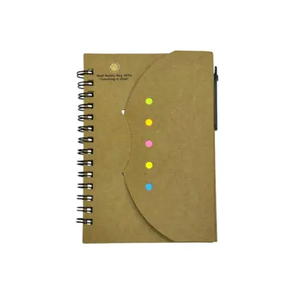 Spiral Notebook with Pen and Sticky Notes